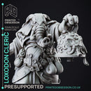 Loxodon Cleric - Large NPC - PRESUPPORTED - 32mm Scale