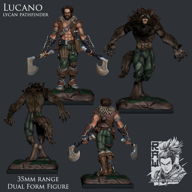 Lucano The Lycan Pathfinder - Dual Form Mini - STL only - Only-Games