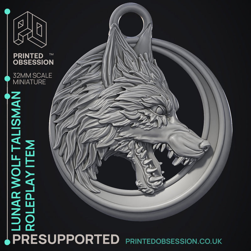 Lunar Wolf - Role Play Item -  PRESUPPORTED - Illustrated and Stats - 32mm scale