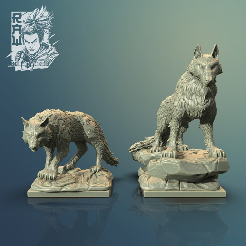Kuro and Shiro - Wolves - STL only - Only-Games