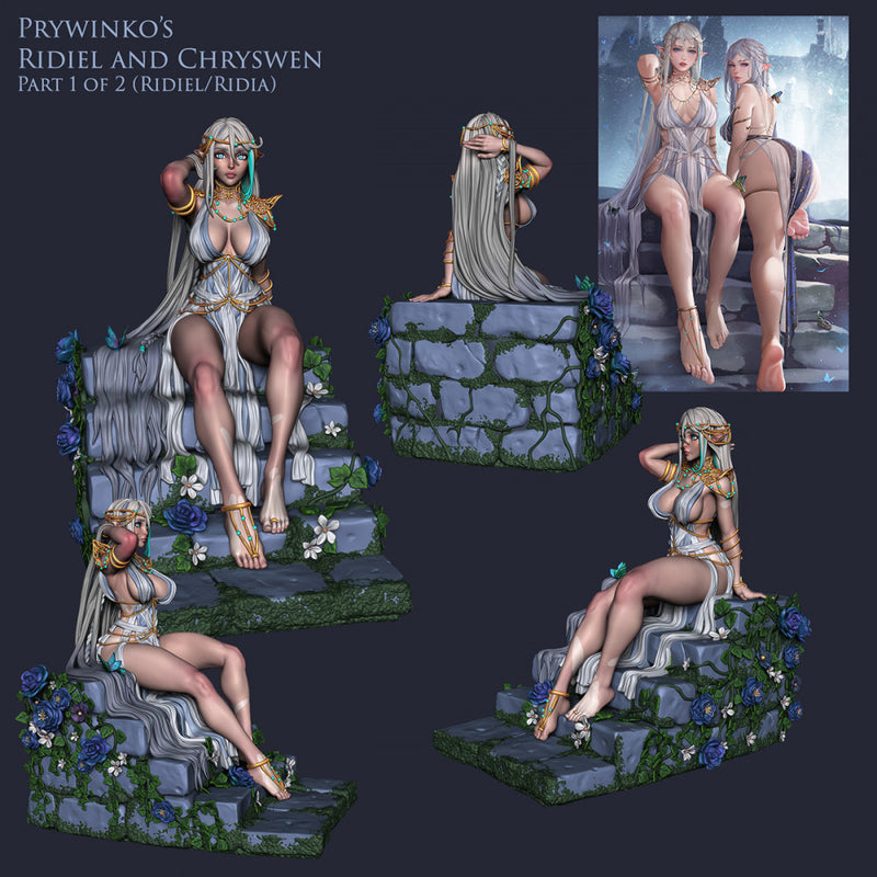 Ridia Pin Up (NSFW)-  75mm plus 120mm (Presuported) - STL only - Only-Games