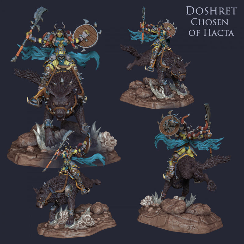 Doshret - Female Orc Warg Rider - STL only - Only-Games