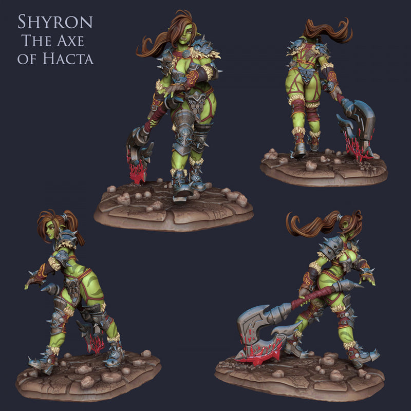 Shyron - Female Orc Axe Master - STL only - Only-Games