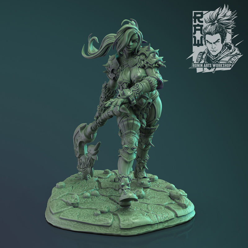 Shyron - Female Orc Axe Master - STL only - Only-Games