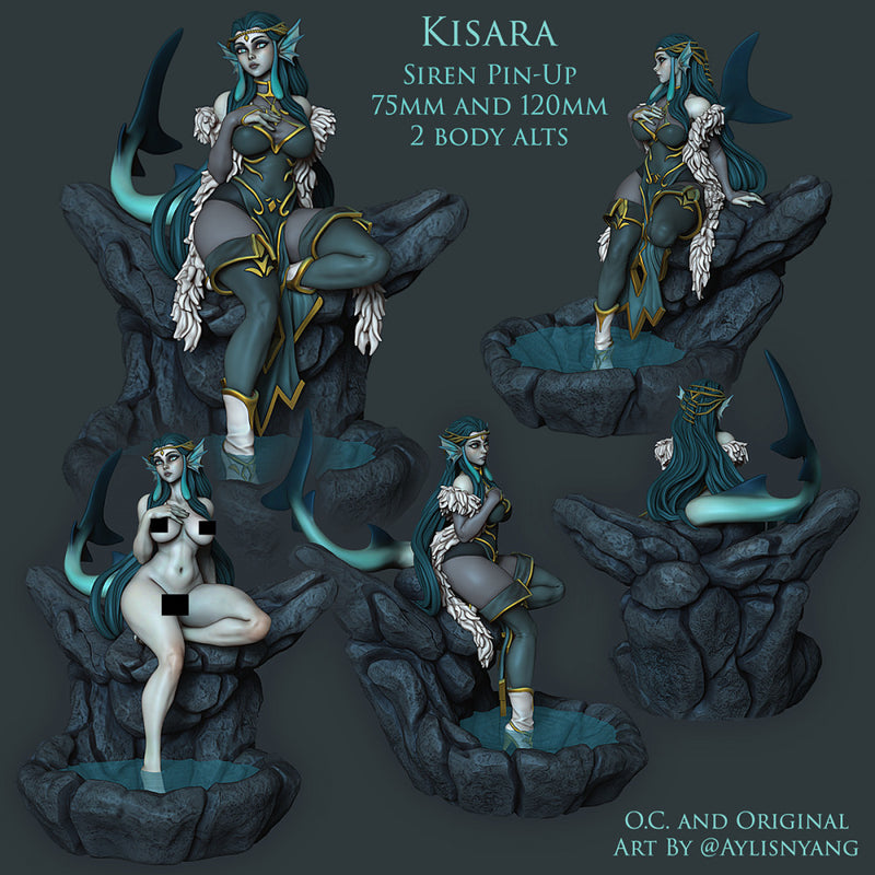 Kisara The Siren (NSFW) Pin-Up - STL only - Only-Games