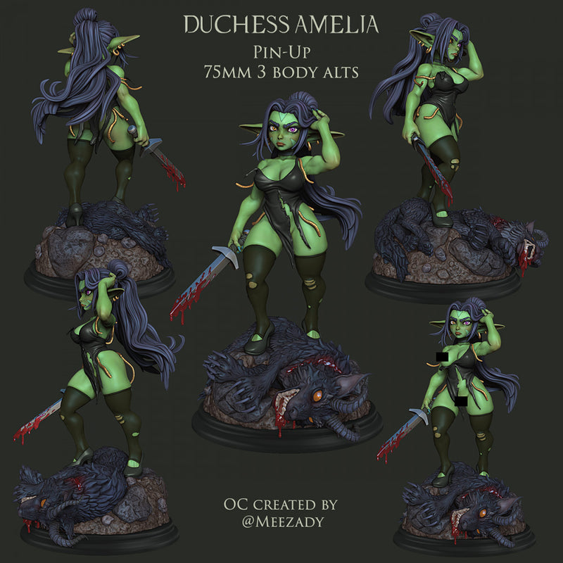 Amelia Oxton - Goblin Duchess NSFW Pin-Up (75mm) - STL only - Only-Games