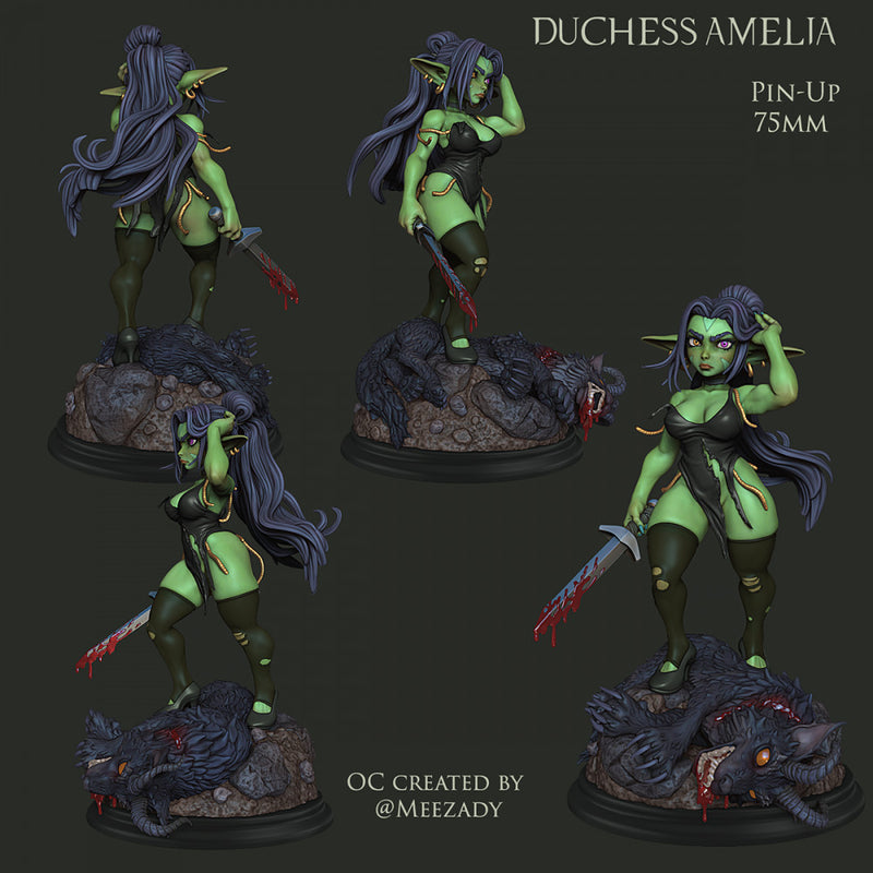 Amelia Oxton - Goblin Duchess Pin-Up (75mm) - STL only - Only-Games