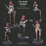 T.A.C. Maid Astrid - 75mm and 120mm (NSFW) Pin-Up - STL only - Only-Games