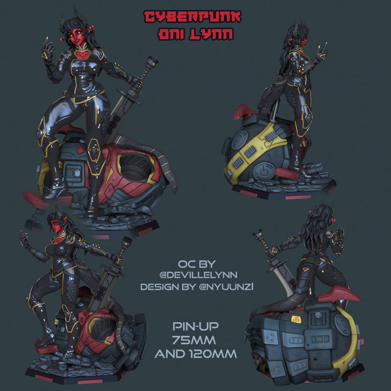 Cyberpunk Oni Lynn - Pin Up (Pre-Supported) - STL only - Only-Games
