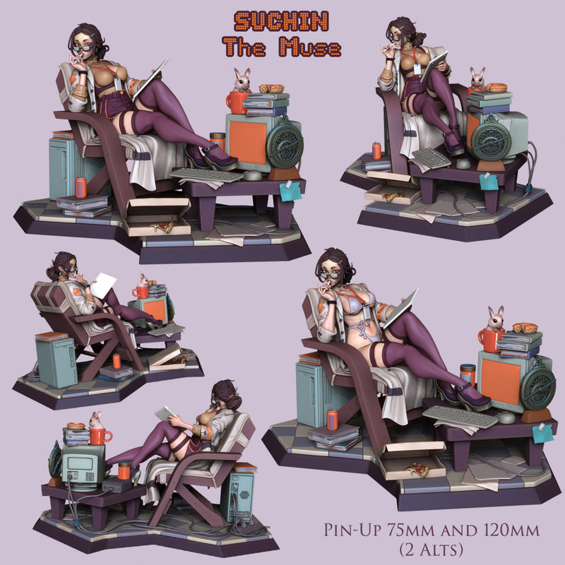 Suchin Pin Up - 75 and 120mm - STL only - Only-Games