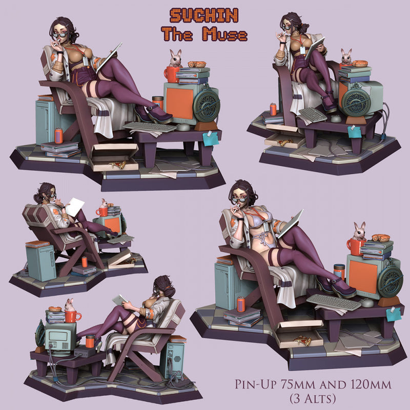 Suchin Pin Up (NSFW) - 75 and 120mm - STL only - Only-Games