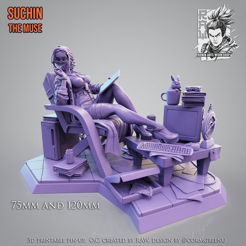 Suchin Pin Up (NSFW) - 75 and 120mm - STL only - Only-Games