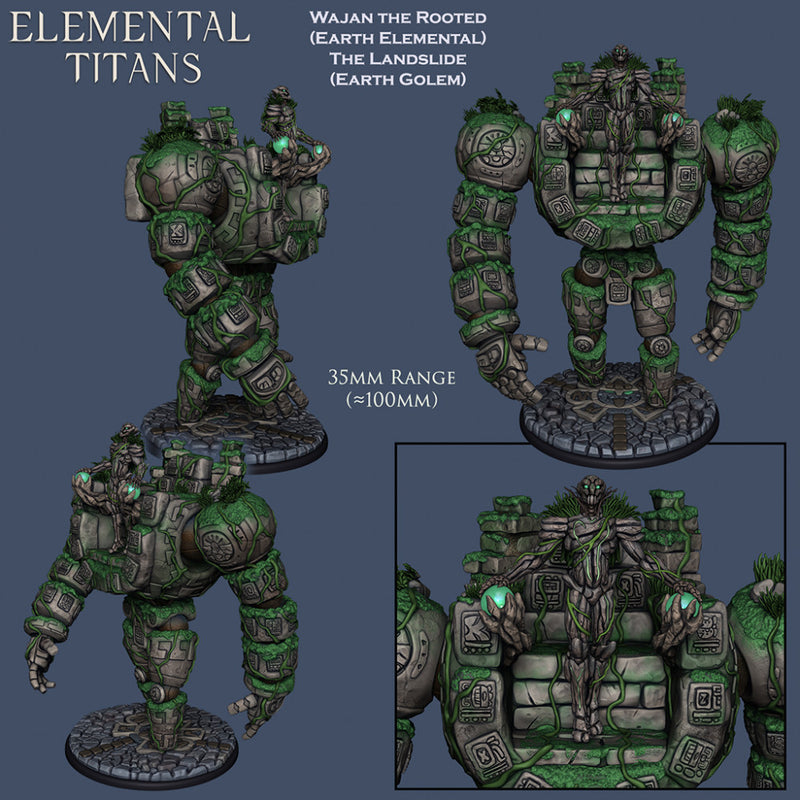 Earth Golem + Earth Elemental Combo - STL only - Only-Games