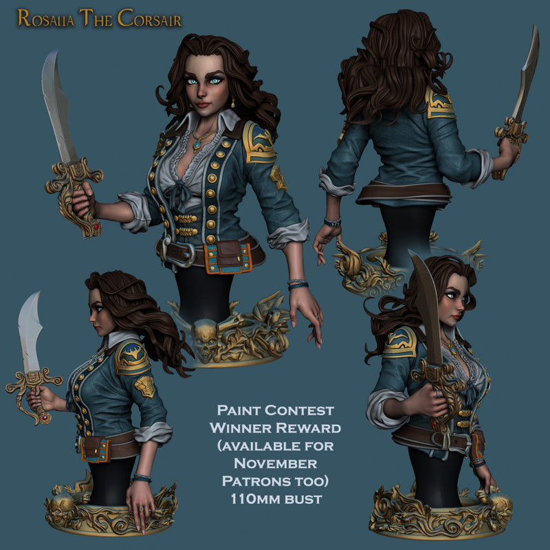 Rosalia The Corsair - Pirate Bust - STL only - Only-Games