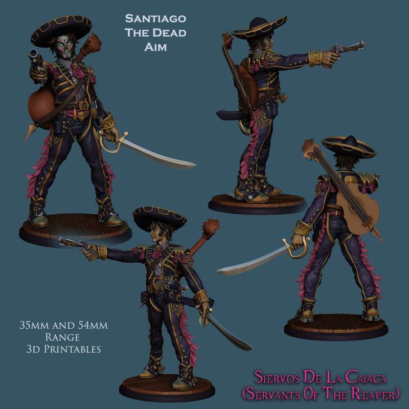 Santiago The Dead Aim - Dia De Muertos Pistolero - STL only - Only-Games