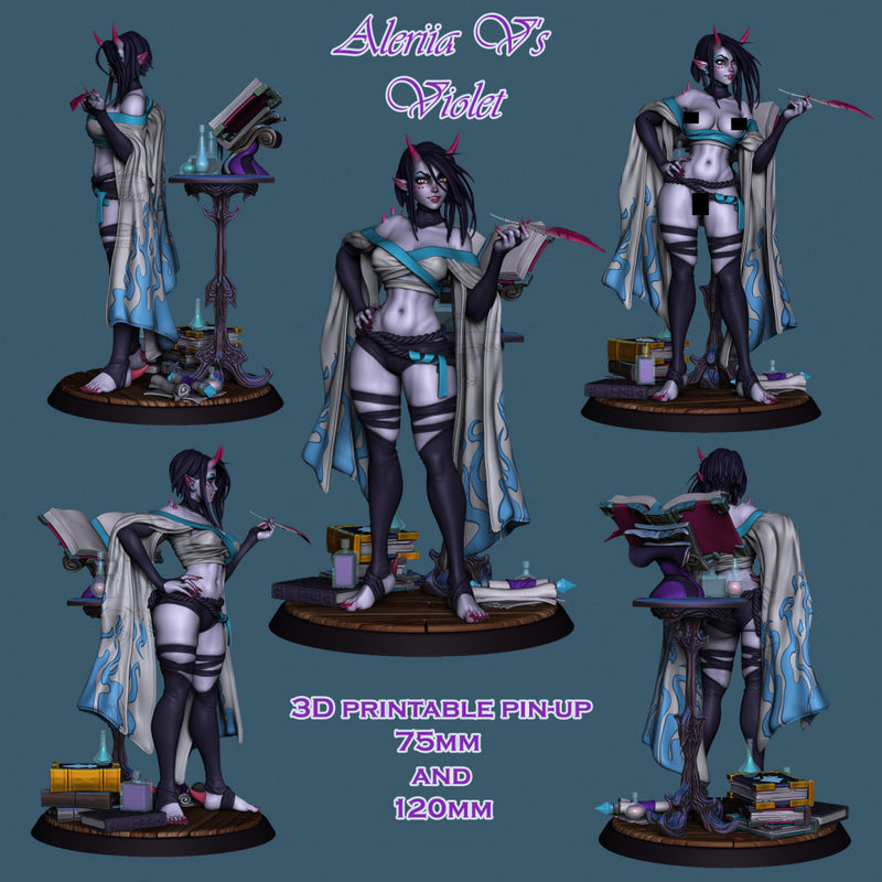 Violet (Pose 2) NSFW - 75mm and 120mm - STL only - Only-Games