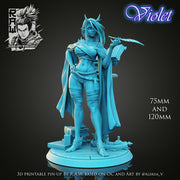 Violet (Pose 2) - 75mm and 120mm - STL only - Only-Games