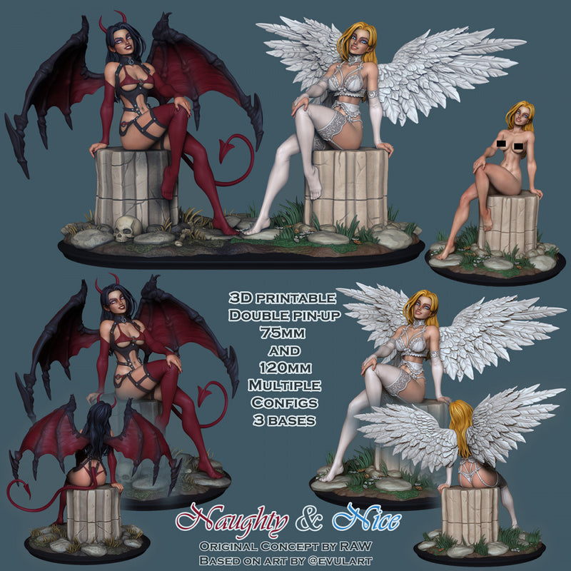 Naughty and Nice - Double Pin-Up Kit (NSFW version) - STL only - Only-Games