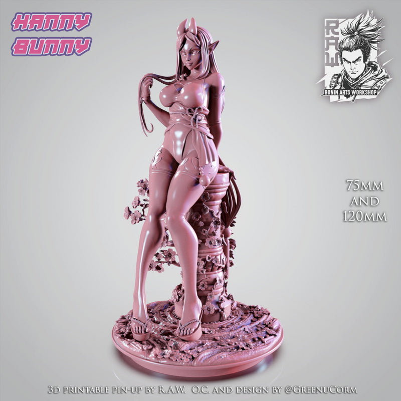 Hanny Bunny - 75mm and 120mm Pin-Up Figure (NSFW) - STL only - Only-Games