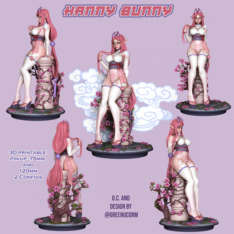 Hanny Bunny - 75mm and 120mm Pin-Up Figure (NSFW) - STL only - Only-Games