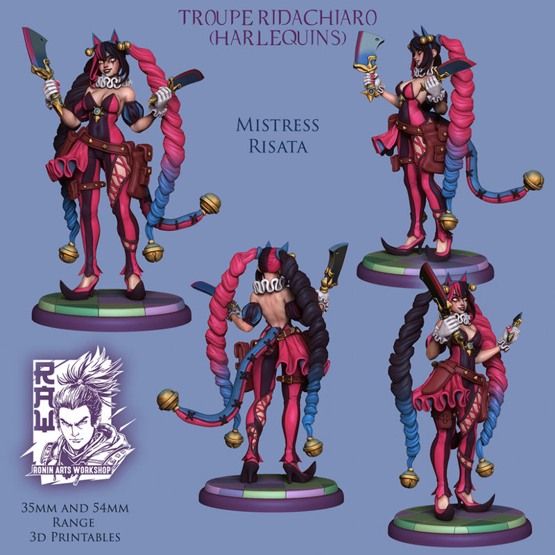Mistress Risata - Harlequin Assassin - STL only - Only-Games