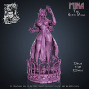 Mina The Bloodmage - 75mm and 120mm Pin Up - STL only - Only-Games