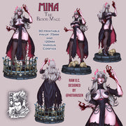 Mina The Bloodmage (NSFW) - 75mm and 120mm Pin Up - STL only - Only-Games