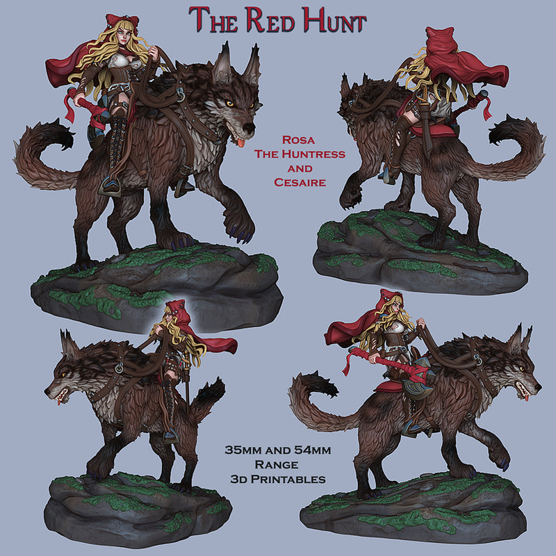 Rosa and Cesaire - Red Riding Hood and Wolf - STL only - Only-Games