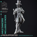 Masked Ball Male Dancer with 6 heads - Normal & Horror - PRESUPPORTED - 32mm scale
