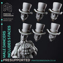 Masked Ball Male Dancer with 6 heads - Normal & Horror - PRESUPPORTED - 32mm scale
