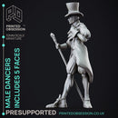 Masked Ball Male Dancer with 6 heads - Normal & Horror - PRESUPPORTED - 32mm scale