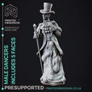 Masked Ball Male Dancer with 6 heads - Normal & Horror - PRESUPPORTED - 32mm scale