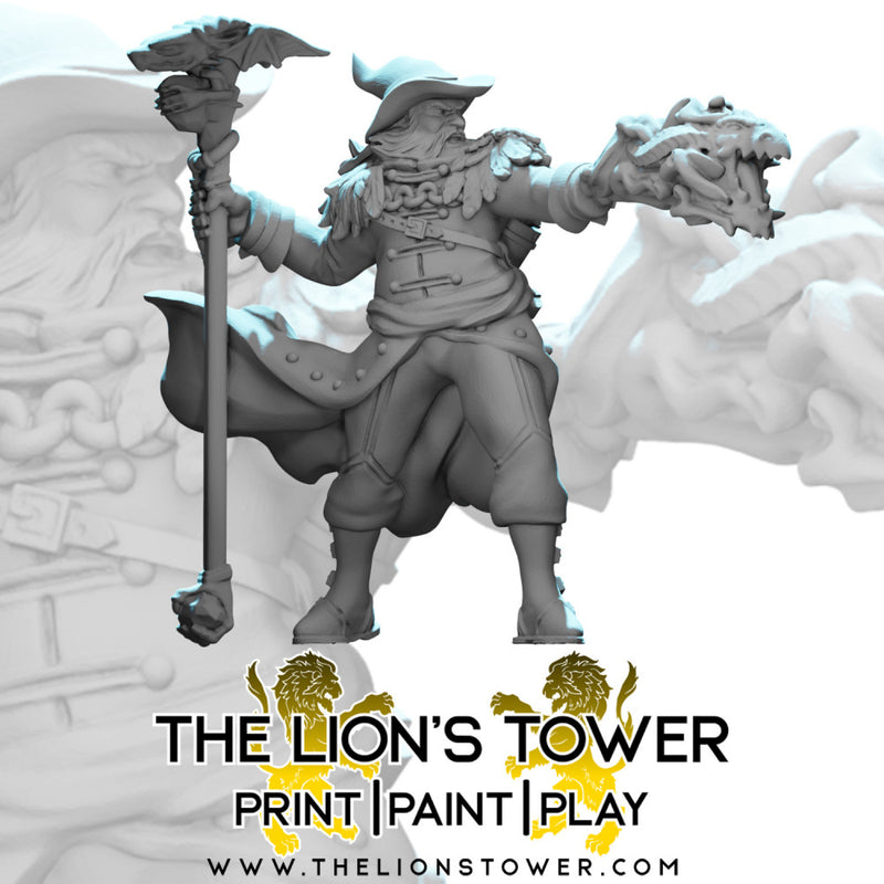 Human Male Wizard (32mm scale miniature)