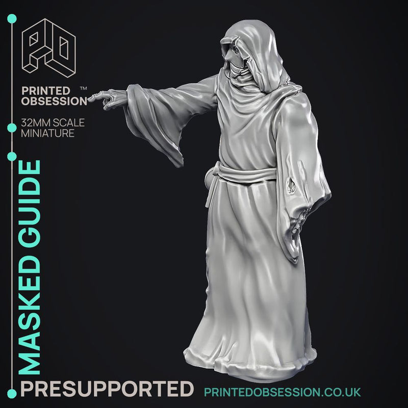 The Masked Guide - Wondering Desert -  PRESUPPORTED - Illustrated and Stats - 32mm scale