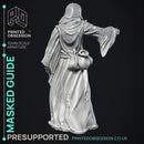 The Masked Guide - Wondering Desert -  PRESUPPORTED - Illustrated and Stats - 32mm scale - Only-Games