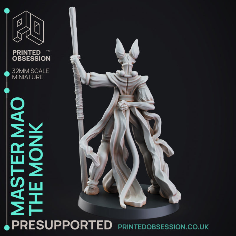 Tabaxi Monk - Tabaxi Caravan - PRESUPPORTED - 32mm scale - Illustrated & Stats