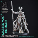 Tabaxi Monk - Tabaxi Caravan - PRESUPPORTED - 32mm scale - Illustrated & Stats