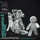 Gingerbread Medusa & Victoms - 3 Models -  PRESUPPORTED - Illustrated and Stats - 32mm scale