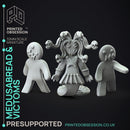 Gingerbread Medusa & Victoms - 3 Models -  PRESUPPORTED - Illustrated and Stats - 32mm scale