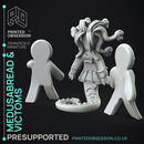 Gingerbread Medusa & Victoms - 3 Models -  PRESUPPORTED - Illustrated and Stats - 32mm scale