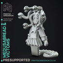 Gingerbread Medusa & Victoms - 3 Models -  PRESUPPORTED - Illustrated and Stats - 32mm scale