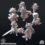 Seasoned Cat Adventurers (with 5 weapon options) - Only-Games