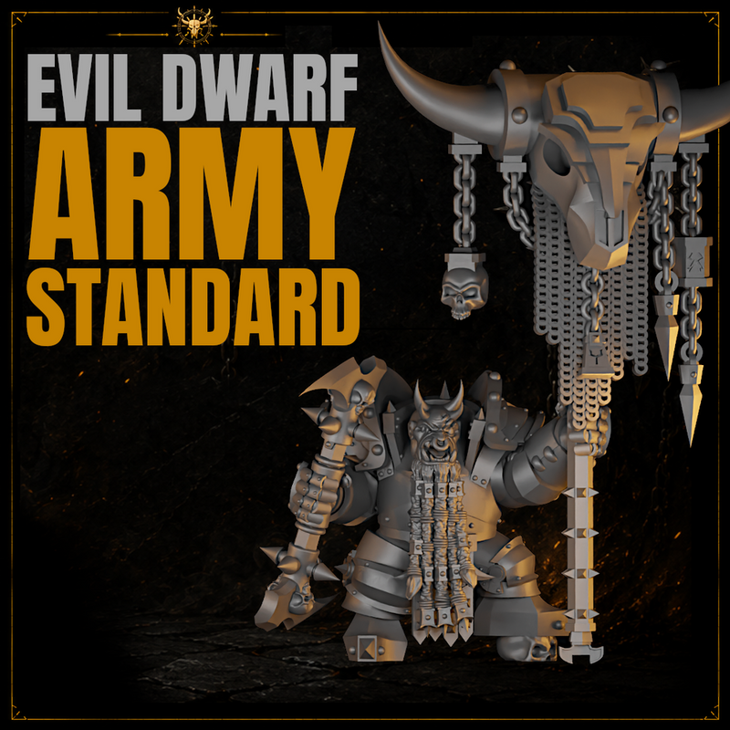 Evil Dwarf Army Standard Bearer 28mm