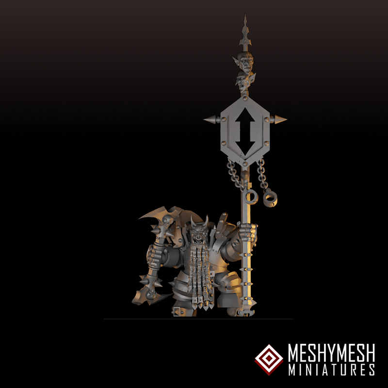 Evil Dwarf Army Standard Bearer 28mm