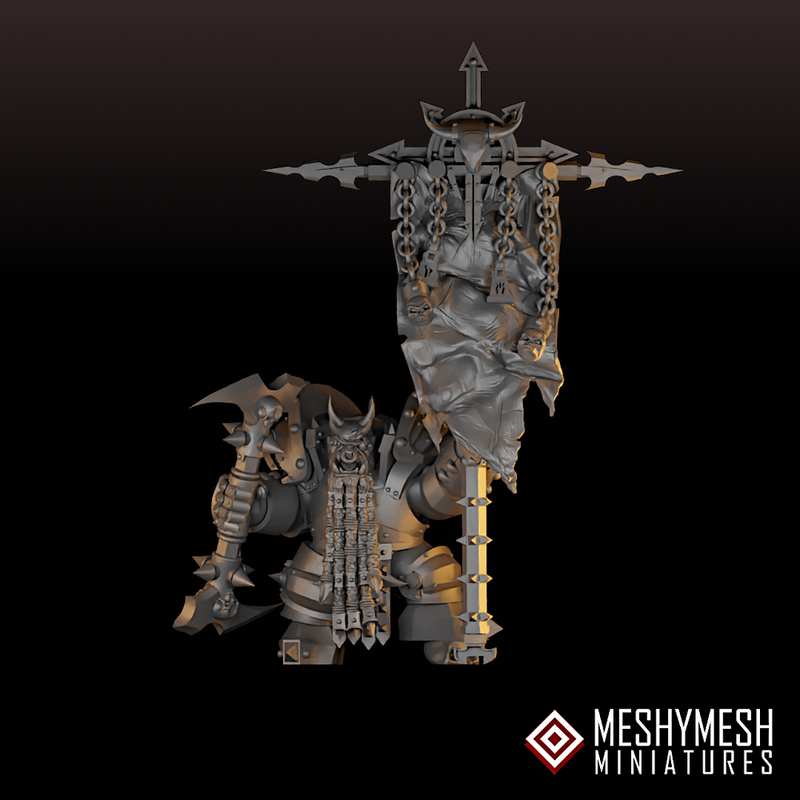 Evil Dwarf Army Standard Bearer 28mm