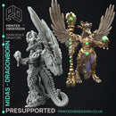 Midas Dragon - Flesh of Gold -  PRESUPPORTED - Illustrated and Stats - 32mm scale