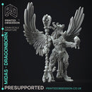 Midas Dragon - Flesh of Gold -  PRESUPPORTED - Illustrated and Stats - 32mm scale