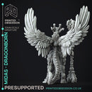 Midas Dragon - Flesh of Gold -  PRESUPPORTED - Illustrated and Stats - 32mm scale