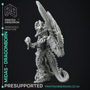Midas Dragon - Flesh of Gold -  PRESUPPORTED - Illustrated and Stats - 32mm scale