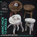 Ninjas Vs Mimics - Pack of 15 minis - PRESUPPORTED - 32mm Scale